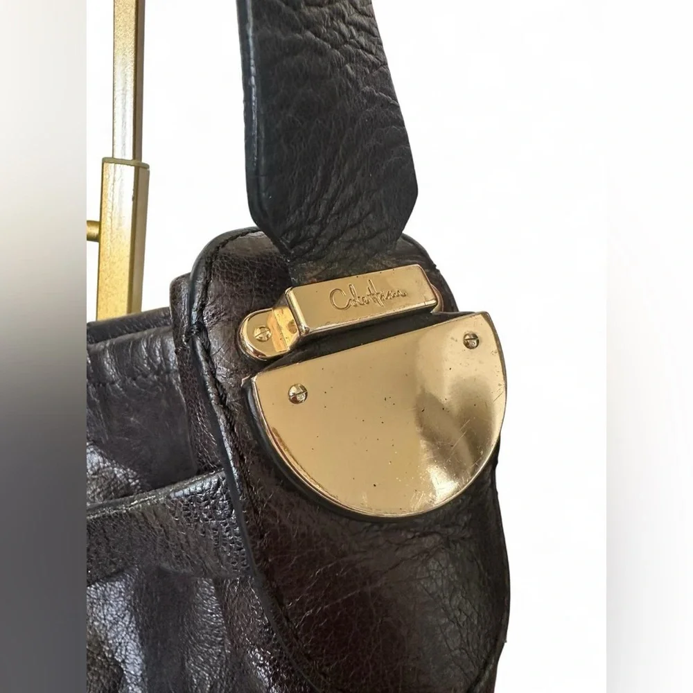 COLE HAAN BLACK LEATHER CITY CHIC HOBI BAG WITH Hang TAGS AND GOLD HARDWARE